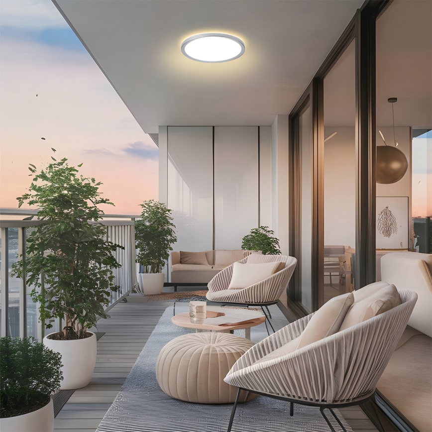 Brilagi - LED-Badezimmer-Deckenleuchte ULTRA SLIM LED/12W/230V Ø 22,5 cm silber IP54