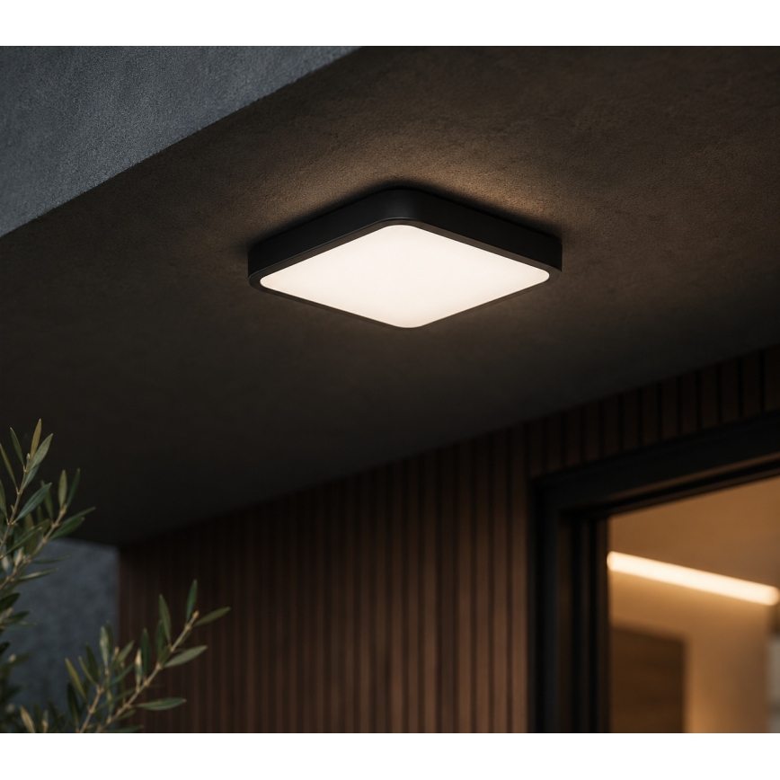 BRILAGI - LED Badezimmer-Deckenleuchte ZENNA LED/12W/230V 24x24 cm IP44 schwarz