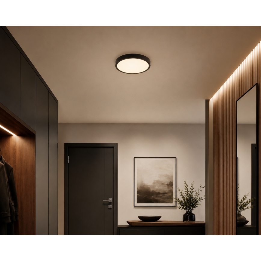 BRILAGI - LED-Deckenleuchte für Badezimmer ZENNA LED/18W/230V Ø 29,5 cm IP44 schwarz