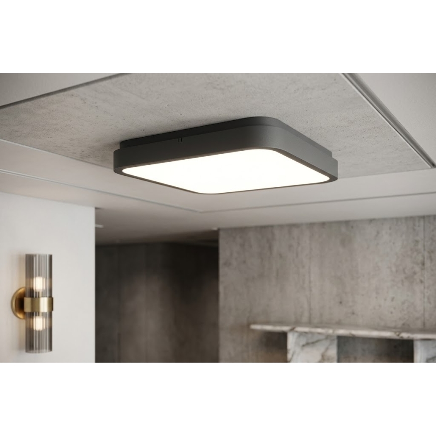 BRILAGI - LED-Deckenleuchte für Badezimmer ZENNA LED/24W/230V 34,5x34,5 cm IP44 anthrazit