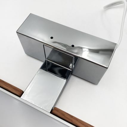Brilagi - LED-Badspiegelleuchte WOODY MIRROR 3-in-1 LED/8W/230V 40 cm IP44 glänzender Chrom/Kirsche