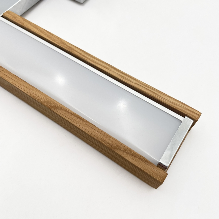 Brilagi - LED-Spiegelleuchte für Badezimmer, 3-in-1 WOODY MIRROR LED/8W/230V 40 cm IP44 hochglanzchrom/Eiche