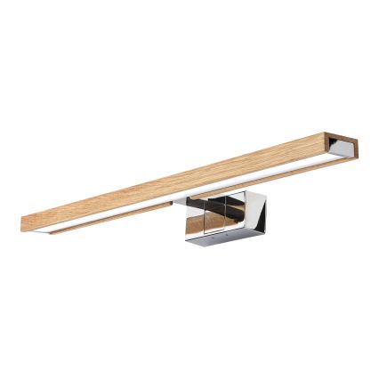 Brilagi - LED-Badezimmer-Spiegelbeleuchtung WOODY MIRROR 3-in-1 LED/12W/230V 60 cm IP44 glänzender Chrom/Eiche