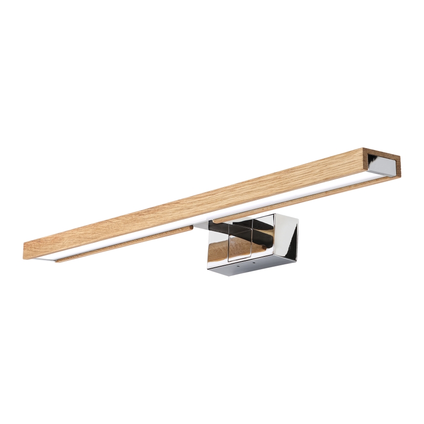 Brilagi - LED-Badezimmer-Spiegelbeleuchtung WOODY MIRROR 3-in-1 LED/12W/230V 60 cm IP44 glänzender Chrom/Eiche