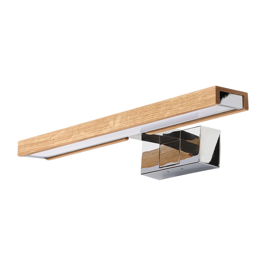 Brilagi - LED-Badspiegelleuchte WOODY MIRROR 3-in-1 LED/8W/230V 40 cm IP44 glänzender Chrom/Eiche