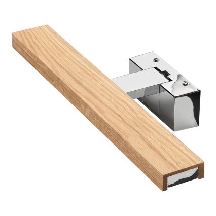 Brilagi - LED-Badspiegelleuchte WOODY MIRROR 3-in-1 LED/8W/230V 40 cm IP44 glänzender Chrom/Eiche