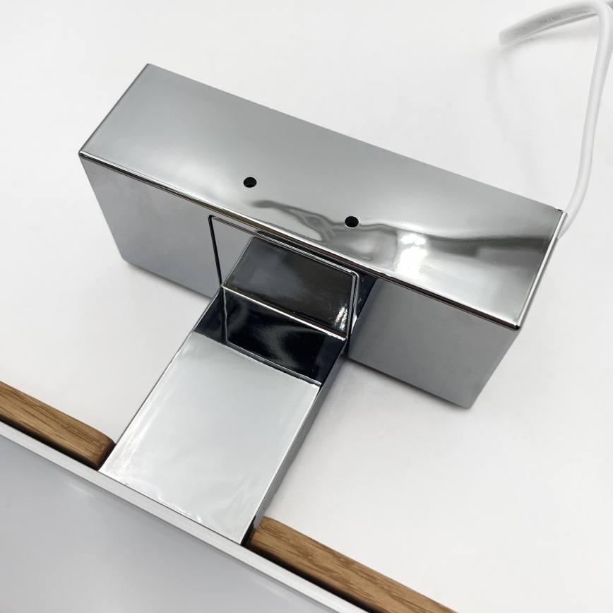 Brilagi - LED-Badspiegelleuchte WOODY MIRROR 3-in-1 LED/8W/230V 40 cm IP44 glänzender Chrom/Eiche