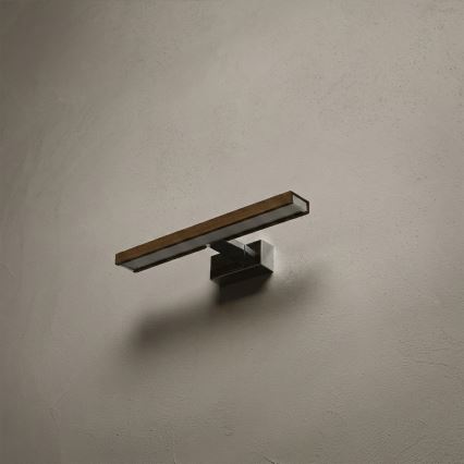 Brilagi - WOODY MIRROR 3-in-1 LED-Spiegelleuchte LED/8W/230V 40 cm IP44 Hochglanz-Chrom / Eiche-Nussbaum
