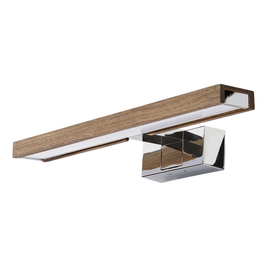 Brilagi - WOODY MIRROR 3-in-1 LED-Spiegelleuchte LED/8W/230V 40 cm IP44 Hochglanz-Chrom / Eiche-Nussbaum