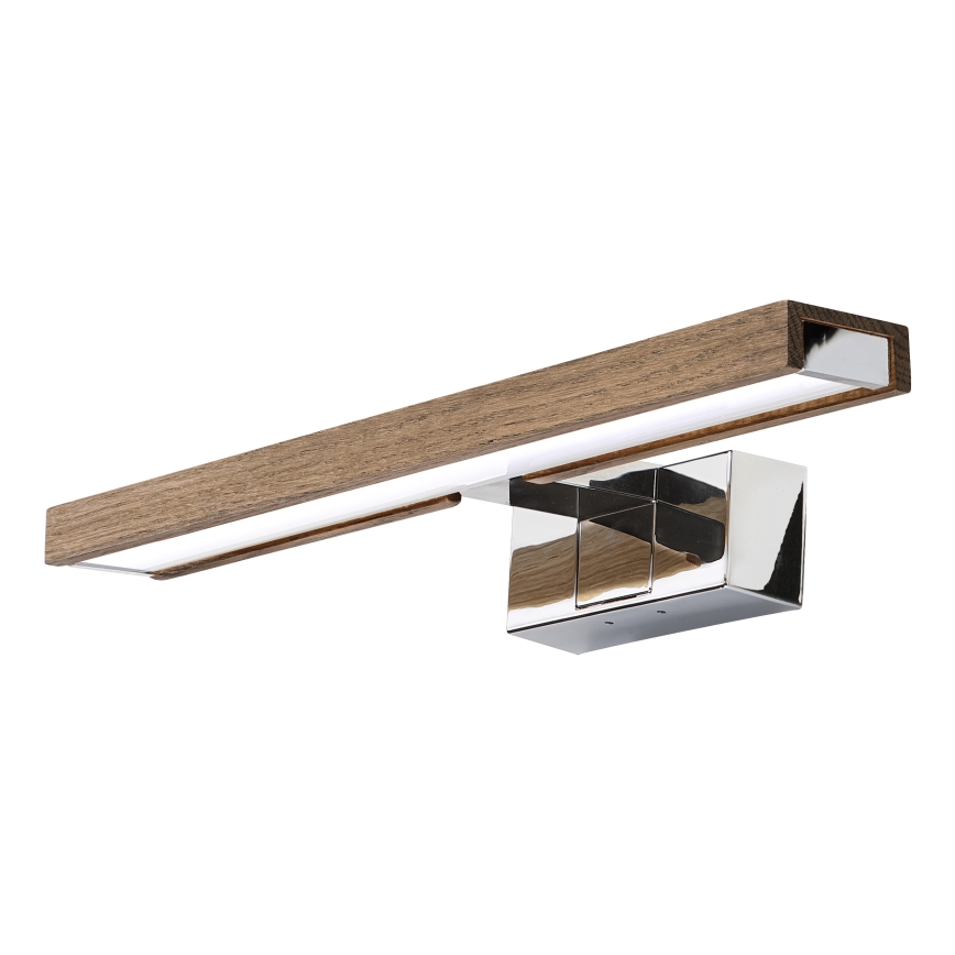 Brilagi - WOODY MIRROR 3-in-1 LED-Spiegelleuchte LED/8W/230V 40 cm IP44 Hochglanz-Chrom / Eiche-Nussbaum