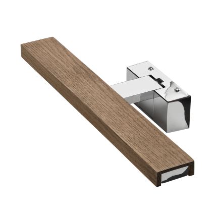 Brilagi - WOODY MIRROR 3-in-1 LED-Spiegelleuchte LED/8W/230V 40 cm IP44 Hochglanz-Chrom / Eiche-Nussbaum