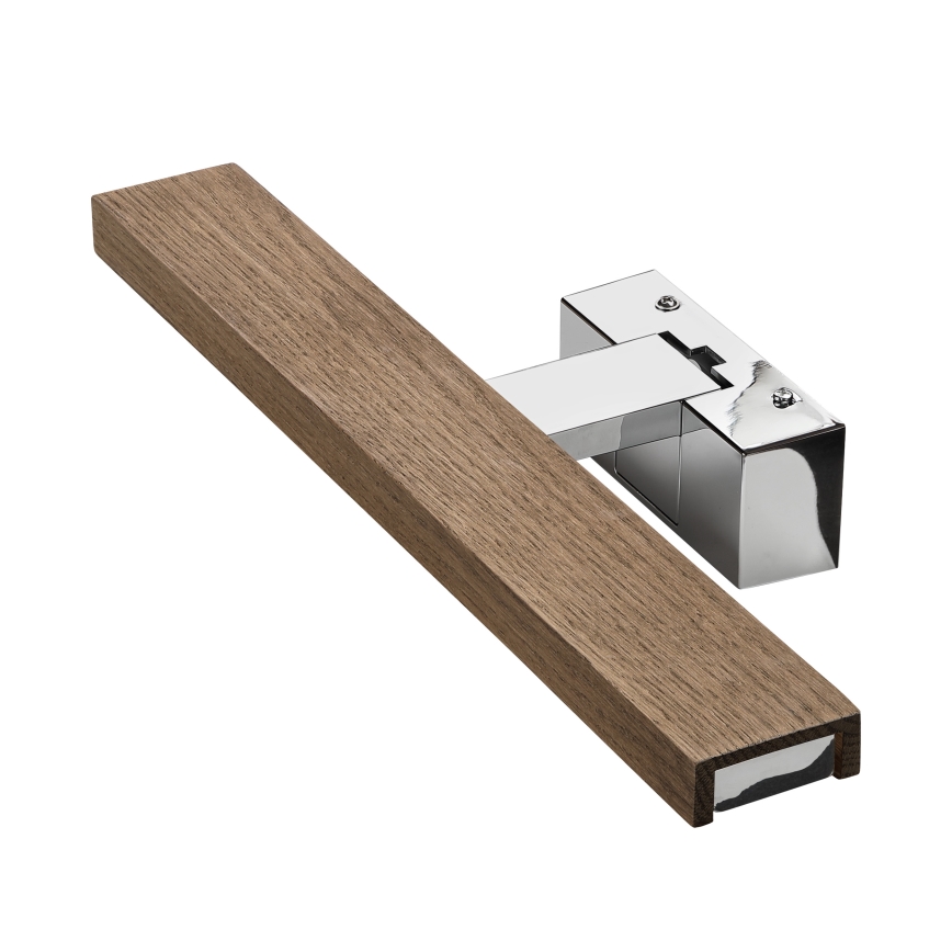 Brilagi - WOODY MIRROR 3-in-1 LED-Spiegelleuchte LED/8W/230V 40 cm IP44 Hochglanz-Chrom / Eiche-Nussbaum