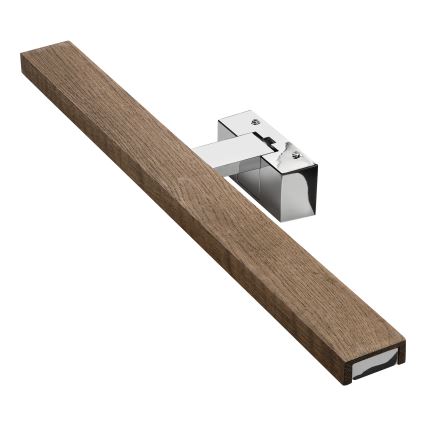 Brilagi - LED-Badezimmer-Spiegelbeleuchtung 3-in-1 WOODY MIRROR LED/12W/230V 60 cm IP44 glänzender Chrom/Eiche/Nussbaum