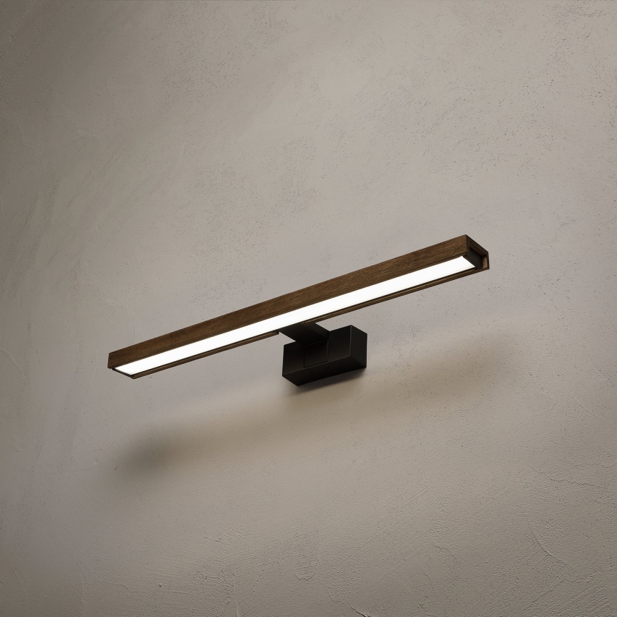 Brilagi - LED-Beleuchtung für Badezimmerspiegel 3-in-1 WOODY MIRROR LED/12W/230V IP44 schwarz/Eiche Nussbaum
