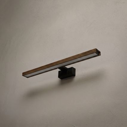Brilagi - LED-Beleuchtung für Badezimmerspiegel 3-in-1 WOODY MIRROR LED/12W/230V IP44 schwarz/Eiche Nussbaum