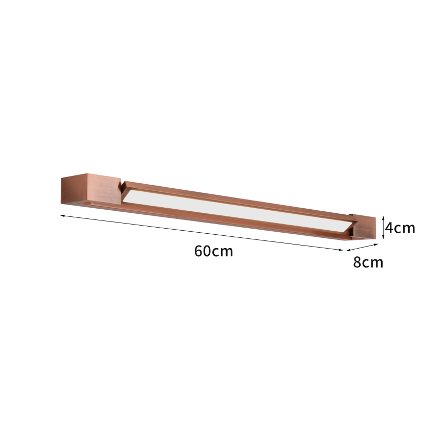 Brilagi - AQUA LINE LED-Spiegelleuchte 18W/230V, 60 cm, IP44, Bronze, CRI 90