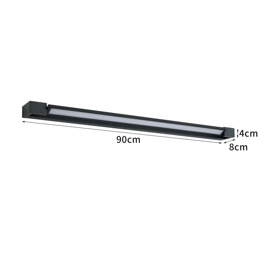 Brilagi - LED-Beleuchtung für Badezimmerspiegel AQUA LINE LED/24W/230V 90 cm IP44 schwarz CRI 90