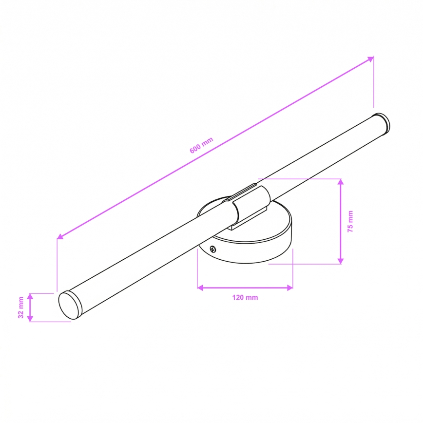 Brilagi - LED Badezimmerspiegel-Beleuchtung LARA LED/10W/230V 60 cm IP44 goldfarben