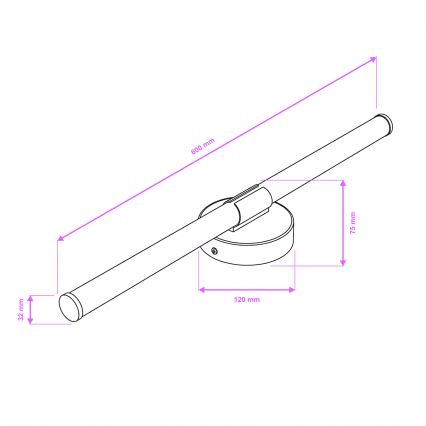 Brilagi - LED-Badspiegelleuchte LARA LED/10W/230V 60 cm IP44 schwarz