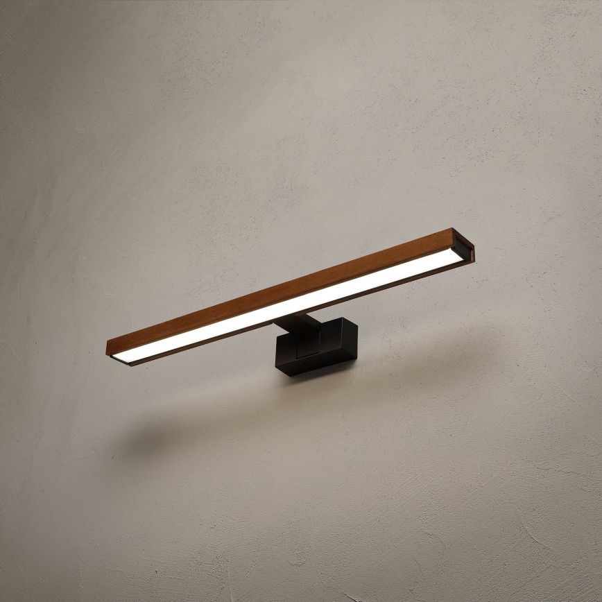 Brilagi - LED-Badspiegelbeleuchtung WOODY MIRROR 3-in-1 LED/12W/230V 60 cm IP44 Schwarz/Eiche/Kirsche