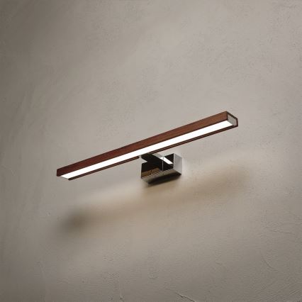 Brilagi - LED-Badspiegelleuchte WOODY MIRROR 3in1 LED/12W/230V 60 cm IP44 glänzender Chrom/Eiche/Kirsche