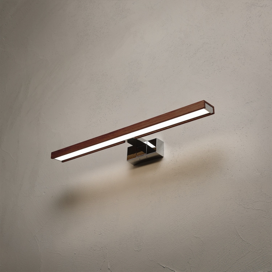 Brilagi - LED-Badspiegelleuchte WOODY MIRROR 3in1 LED/12W/230V 60 cm IP44 glänzender Chrom/Eiche/Kirsche