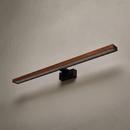 Brilagi - LED-Badezimmer-Spiegelleuchte WOODY MIRROR 3-in-1, LED/15 W/230 V, 80 cm, IP44, schwarz / Eiche-Kirsche