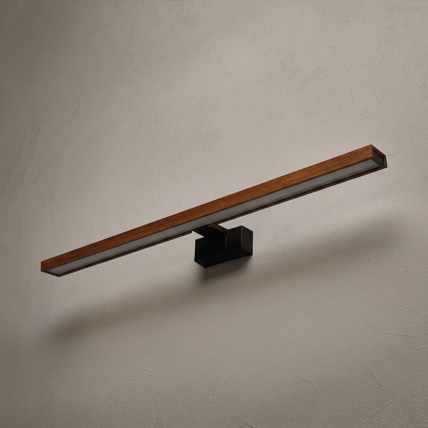 Brilagi - LED-Badezimmer-Spiegelleuchte WOODY MIRROR 3-in-1, LED/15 W/230 V, 80 cm, IP44, schwarz / Eiche-Kirsche