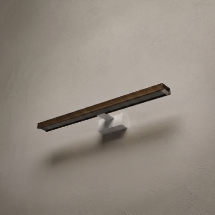 Brilagi - WOODY MIRROR 3-in-1 LED-Beleuchtung für Badspiegel, 12 W/230 V, 60 cm, IP44, weiß/Eiche/Nussbaum
