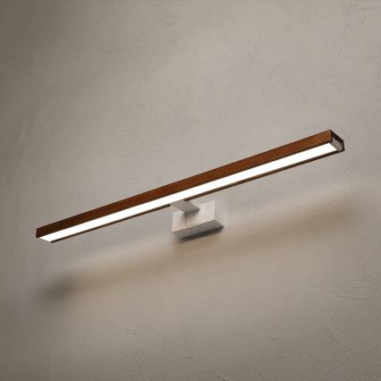 Brilagi - Badezimmer-Spiegelbeleuchtung WOODY MIRROR 3-in-1 LED/15W/230V 80 cm IP44 Weiß/Eiche/Kirsche