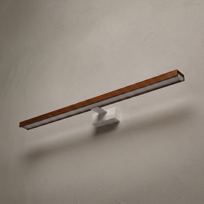 Brilagi - Badezimmer-Spiegelbeleuchtung WOODY MIRROR 3-in-1 LED/15W/230V 80 cm IP44 Weiß/Eiche/Kirsche