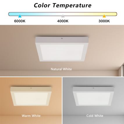 Brilagi - LED-Deckenleuchte für Badezimmer FRAME LED/24W/230V 30x30 cm 3000/4000/6000K IP44 weiß