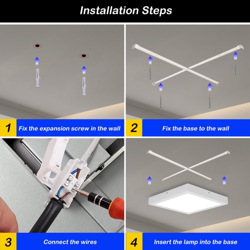 Brilagi - LED-Deckenleuchte für Badezimmer FRAME LED/24W/230V 30x30 cm 3000/4000/6000K IP44 weiß