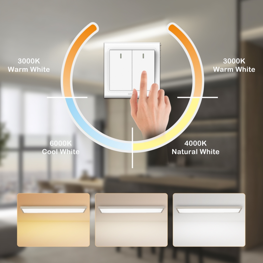 Brilagi - LED-Badezimmer-Deckenleuchte FRAME LED/50W/230V 3000/4000/6000K 120x30 cm IP44 silber