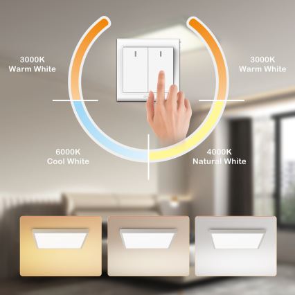 Brilagi - LED-Badezimmer-Deckenleuchte FRAME LED/50W/230V 3000/4000/6000K 60x60 cm IP44 silber