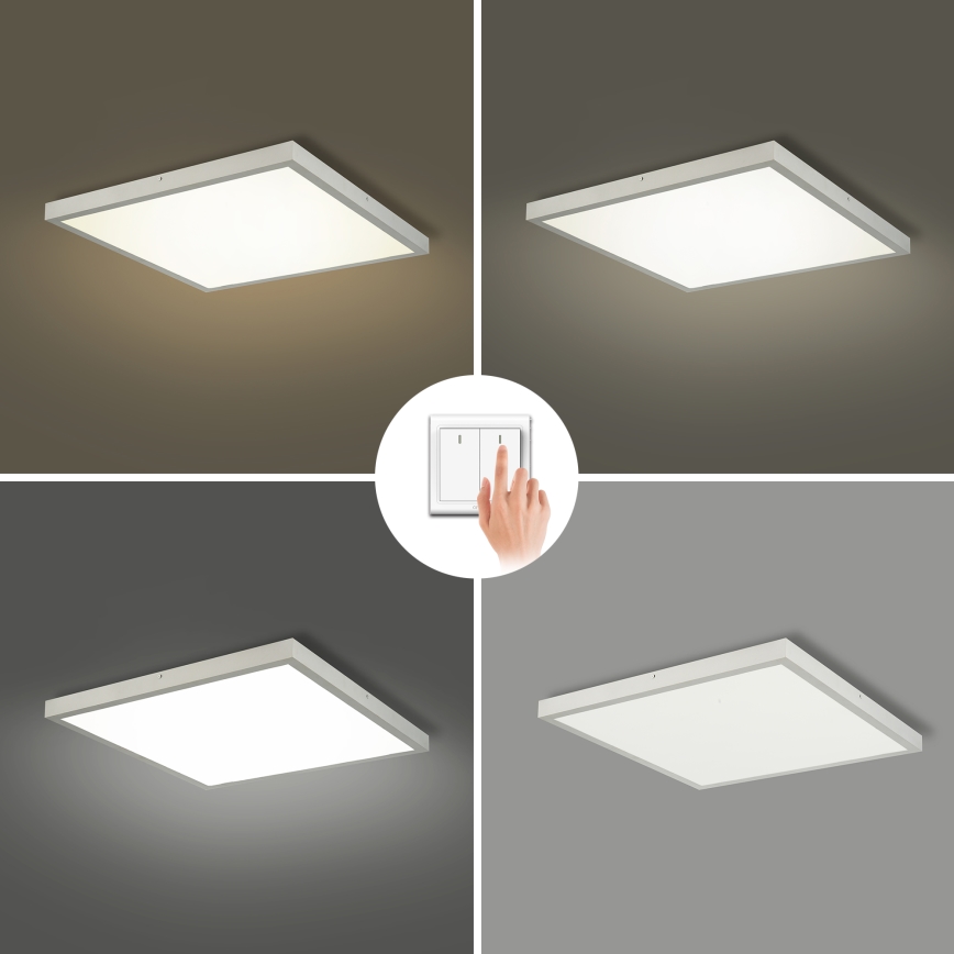 Brilagi - LED-Badezimmer-Deckenleuchte FRAME LED/50W/230V 3000/4000/6000K 60x60 cm IP44 silber