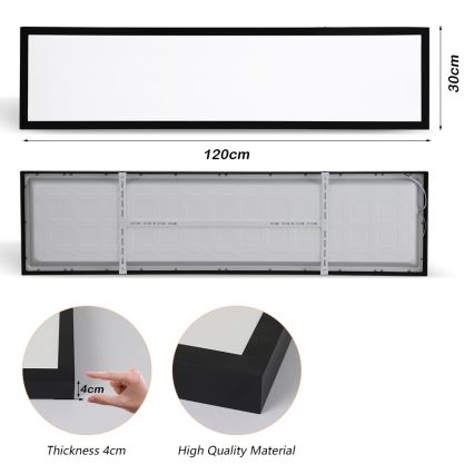 Brilagi - LED-Deckenleuchte für Badezimmer FRAME LED/50W/230V 30x120 cm 3000/4000/6000K IP44 schwarz