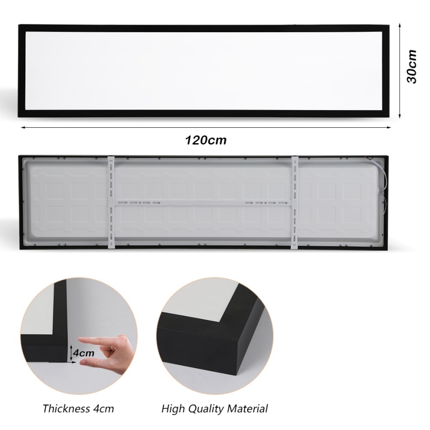 Brilagi - LED-Deckenleuchte für Badezimmer FRAME LED/50W/230V 30x120 cm 3000/4000/6000K IP44 schwarz