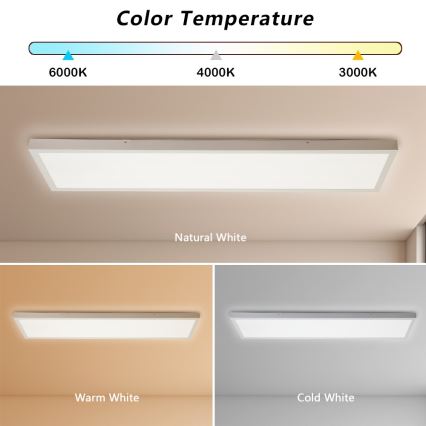 Brilagi - LED-Deckenleuchte für Badezimmer FRAME LED/50W/230V 30x120 cm 3000/4000/6000K IP44 weiß