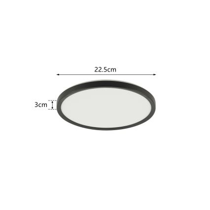 Brilagi - LED-Deckenleuchte für Badezimmer ULTRA SLIM LED/12W/230V d 22,5 cm schwarz IP54
