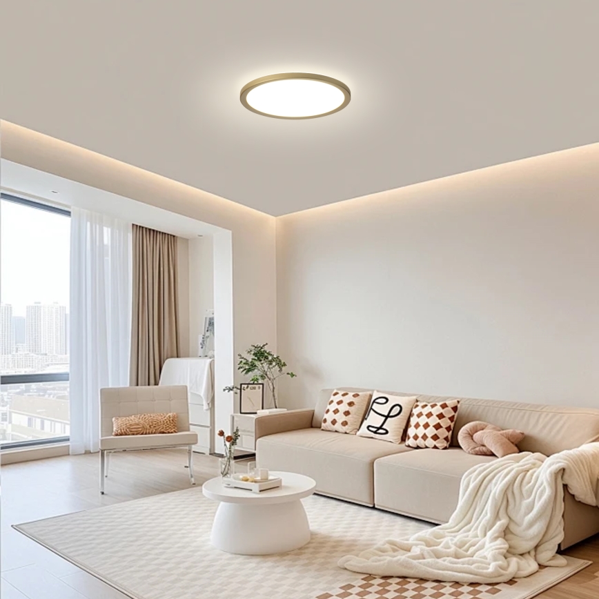 Brilagi - LED-Deckenleuchte für Badezimmer ULTRA SLIM LED/12W/230V Ø 22,5 cm goldfarben IP54