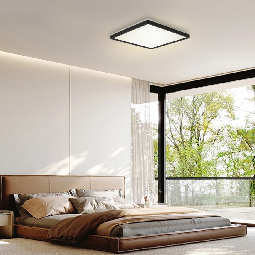 Brilagi - LED-Deckenleuchte für Badezimmer ULTRA SLIM LED/18W/230V 30x30 cm schwarz IP54