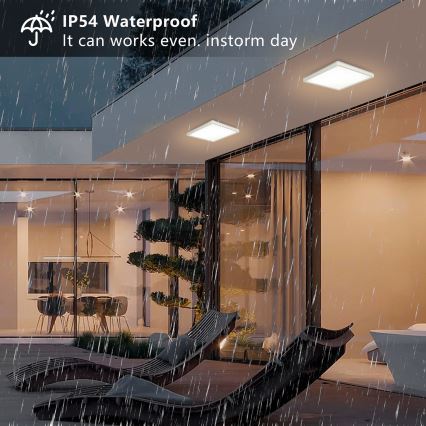 Brilagi - LED-Deckenleuchte für Badezimmer ULTRA SLIM LED/18W/230V 30x30 cm weiß IP54