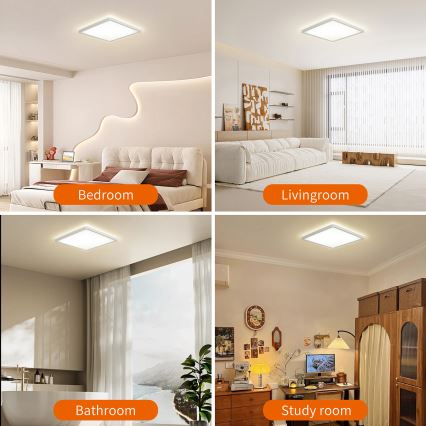 Brilagi - LED-Deckenleuchte für Badezimmer ULTRA SLIM LED/18W/230V 30x30 cm weiß IP54