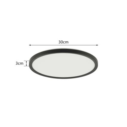 Brilagi - LED-Deckenleuchte für Badezimmer ULTRA SLIM LED/18W/230V d 30 cm schwarz IP54