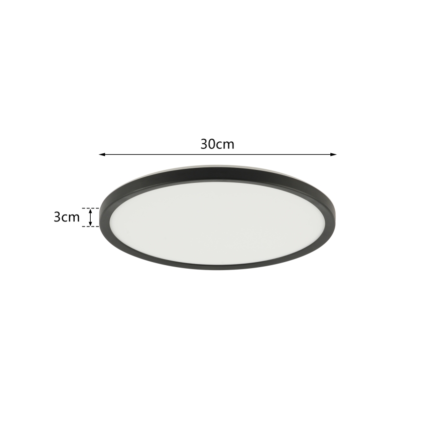 Brilagi - LED-Deckenleuchte für Badezimmer ULTRA SLIM LED/18W/230V d 30 cm schwarz IP54