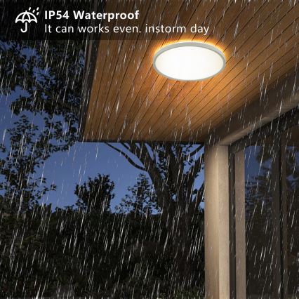 Brilagi - LED-Deckenleuchte für Badezimmer ULTRA SLIM LED/18W/230V d 30 cm weiß IP54