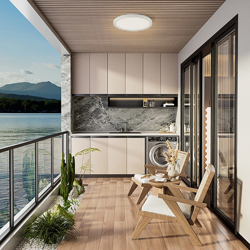 Brilagi - LED-Deckenleuchte für Badezimmer ULTRA SLIM LED/18W/230V d 30 cm weiß IP54