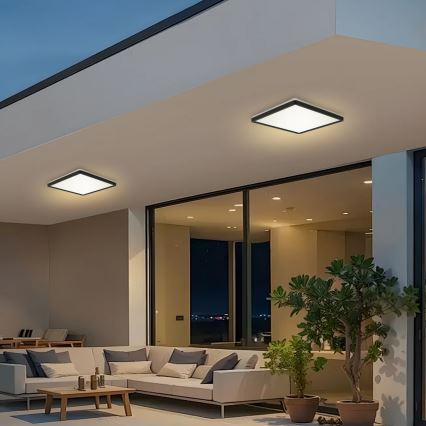 Brilagi - LED-Deckenleuchte für Badezimmer ULTRA SLIM LED/24W/230V 42x42 cm schwarz IP54