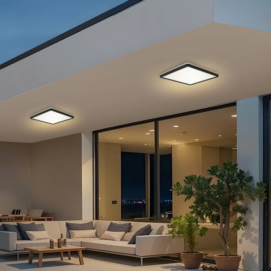 Brilagi - LED-Deckenleuchte für Badezimmer ULTRA SLIM LED/24W/230V 42x42 cm schwarz IP54